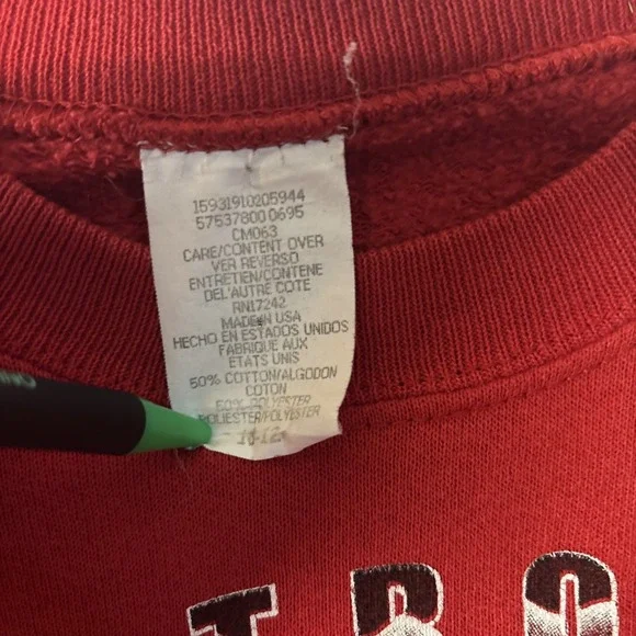 VTG Detroit Red Wings Sweatshirt Youth 10-12 NHL Made in USA 50/50‎ Distressed - Picture 3 of 14